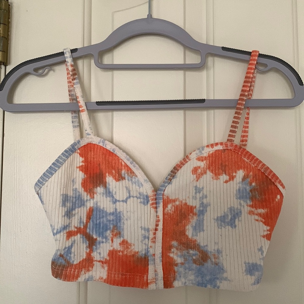 ZARA Tie-dye Ribbed Crop Top